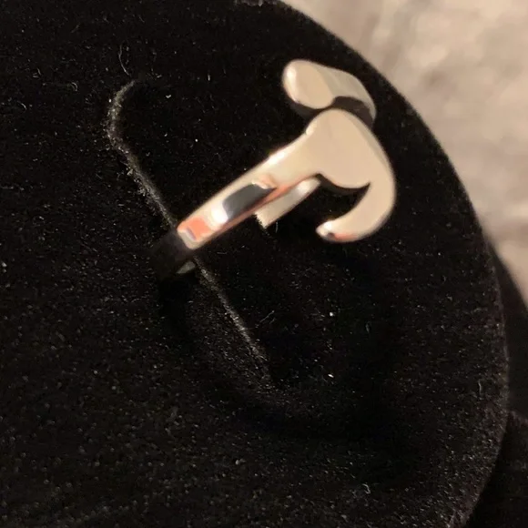 💐 925 Semi Colon Ring - Picture 3 of 4